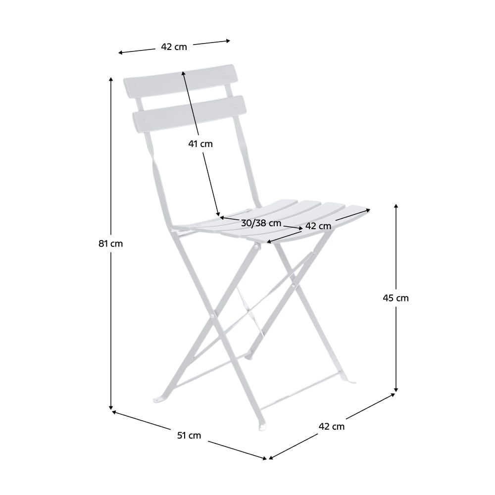 Kerti garnitúra, 3 részes, acél, fehér  - JARDIN - Butopêa termék 2. képe